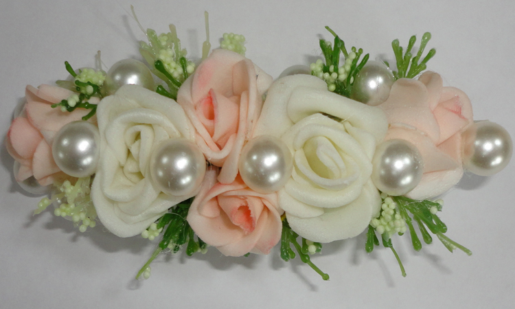 Blush Peach & Ivory Hair Clip